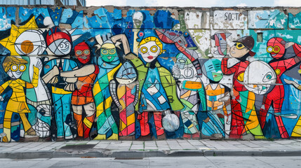 Superhero-themed Street Art Mural on Recycling