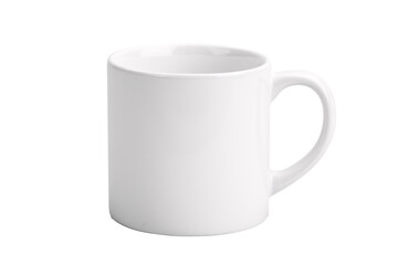 a white mug with a handle