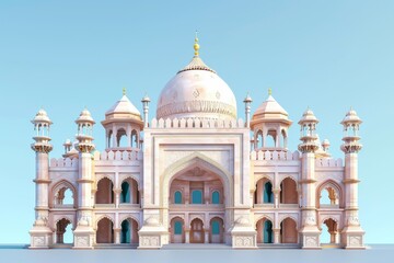 Obraz premium 3d illustrations of ancient indian mughal architecture design