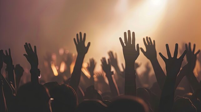 concert music live crowd raised hands audience backlight band club dancing entertainment event festival