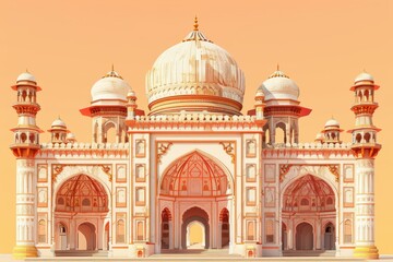 3d illustrations of ancient indian mughal architecture design