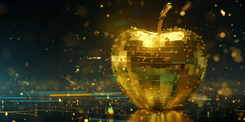  golden apple with a leaf solid Golden Apple Icons 