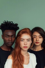 Fototapeta premium Young people of various ethnicities, concept of diversity, Juneteenth, multiracial, inclusion.