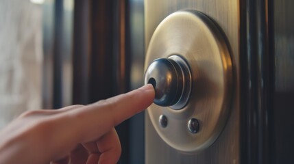 finger pressing hotel door bell