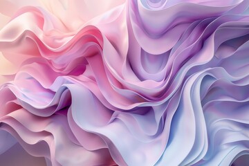 Obraz premium Abstract Painting of Pink and Blue Waves
