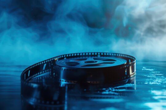 Old film reel, concept of cinema, movie.