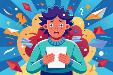 person overcome with emotion, clutching a letter filled with life-changing news