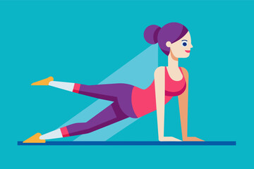 person in a focused pose during Pilates, their body aligned in a perfect straight line