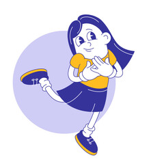 Groovy comic character surprised and delighted.