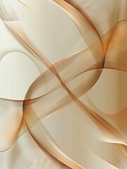Golden abstract silk waves creating elegant patterns - This artistic and soothing image depicts golden abstract silk waves creating elegant and flowing patterns