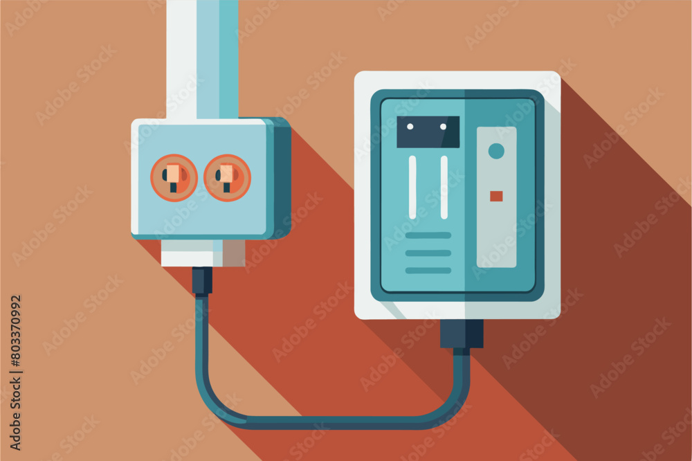 Aufkleber an onu device or electrical switch integrated into a wall outlet for a clean and unobtrusive presenc
