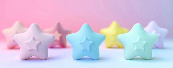 Pastel colored stars on gradient background