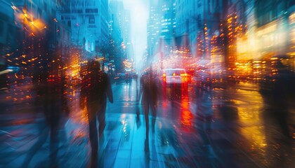 blurred street scene