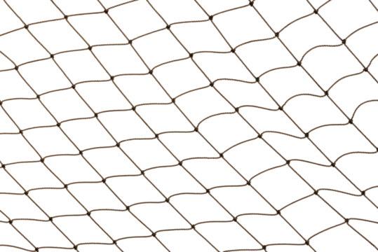 Football or tennis net. Rope mesh on a white background close-up