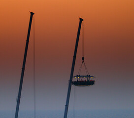 dinner at high altitude during sunset