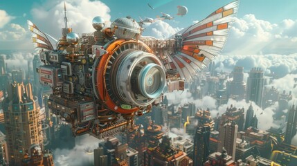 Flying Washing Machine A Vision of Steampunk Inspired Urban Technology