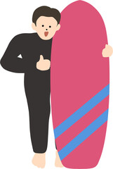 여름 스포츠 웨이크 보드를 들고있는 남자