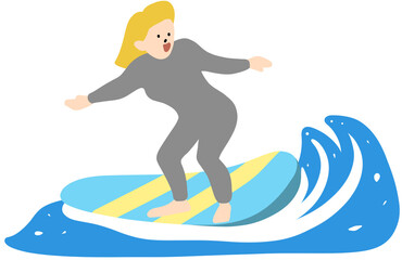 여름 스포츠 웨이크 보드를 타는 여자