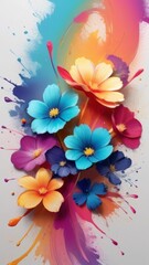 Abstract Watercolor Painterly Paradise Suitable for Invitation Background