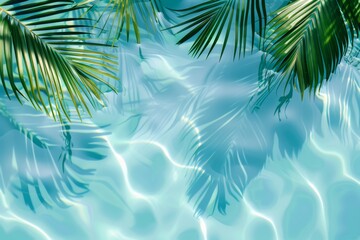 Palm Tree Reflecting in Pool of Water