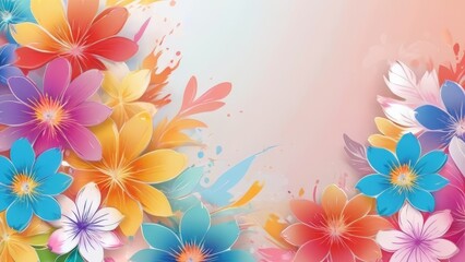 Abstract Watercolor and Floral Pastel Impressions Suitable for Invitation Background