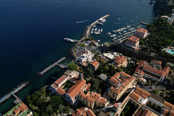 aerial view of Sorrento Harbour in the Bay of Naples. Italy