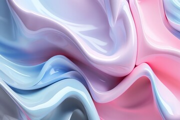 Obraz premium Abstract Painting in Pink, Blue, and White
