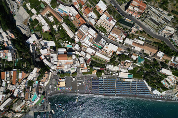 aerial view of Positano on the Amalfi Coast, Italy