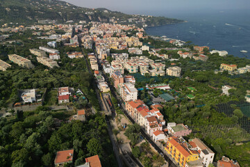 Naklejka na ściany i meble aerial view of Sorrento overlooking the Bay of Naples