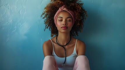 Calm and Focused: Woman Embracing Health and Wellness