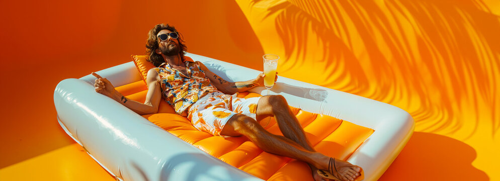 Relaxing in Luxury: Sipping Cocktails on an Air Mattress for Ultimate Summer Vibes 🍹☀️ #ChillOutStyle