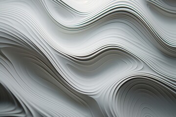 Flowing Gray Waves Abstract