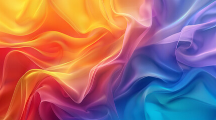 Obraz premium Fluid Color Waves, Warm Orange and Red Tones, Abstract Silky Texture Background