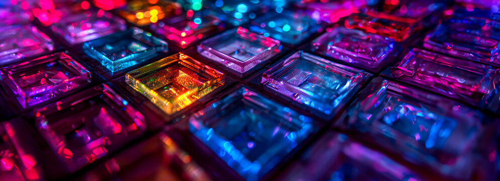 Exploring Dynamic RGB Pixel Patterns: A Detailed Close-Up on a Grid Square