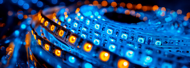 Fototapeta premium Glowing Brilliance: Mesmerizing Macro Photography of LED Lights