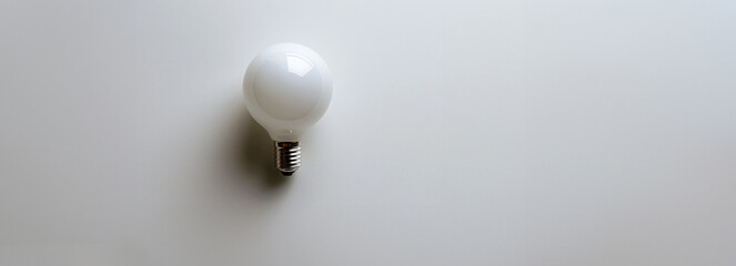 Luminous White LED Bulb Lighting up a Crisp White Background: A Brilliant and Immaculate Arrangement