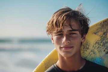 Portrait of a young male surfer on the beach - Powered by Adobe
