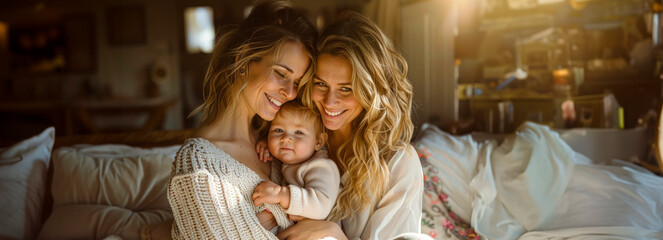 Modern Family: Adoring Lesbian Duo with Young Child