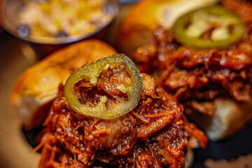 Succulent Beer Braised BBQ Pork Sliders 