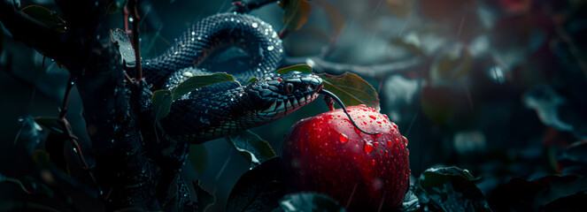 Forbidden Fruit: The Serpent's Temptation and Betrayal in an Apple Tree