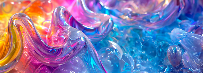 Vibrant Metallic Fractal Art: Abstract 3D Octane Render Masterpieces - A Creative Exploration of Color and Form
