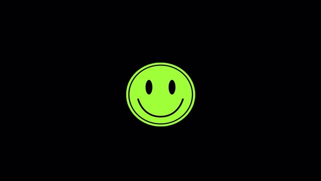 Animated retro Y2K Sticker Smile on transparent alpha channel with brutalism aesthetics.