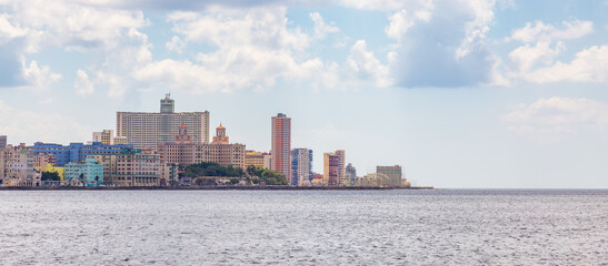 Old Havana City, Capital of Cuba, Ocean Coast. Cloudy Day