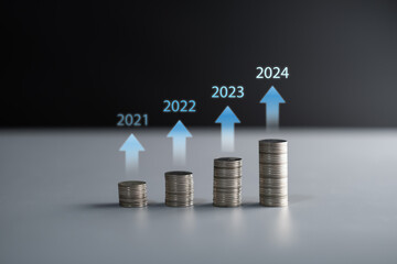 2024 new year financial trending and increase of development in economy and businesses. Increase in return on stock market mutual funds and long term investments.