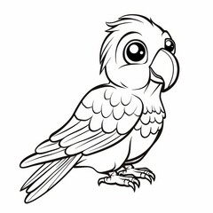 Obraz premium parrot perched on a branch, beak agape, eyes wide, against pristine white backdrop