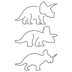 triceratops group of icons in black on a white background. Vector illustration. © Oleh