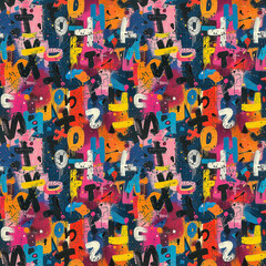 Naklejka premium Vibrant Multicolored Pattern With Various Shapes