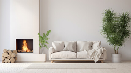 modern living room interior design with orange sofa and sofa