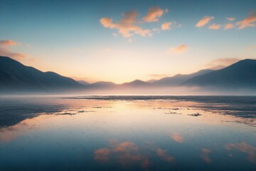 Fototapeta premium sunset over the lake