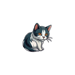 Cat vector breeds cute pet animal set illustration. Different type of vector cats